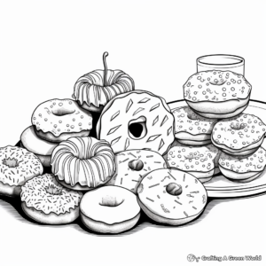 Assorted Donuts Coloring Pages 1