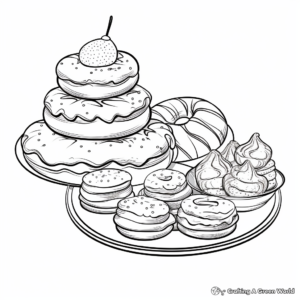 Assorted Donuts Coloring Pages 3