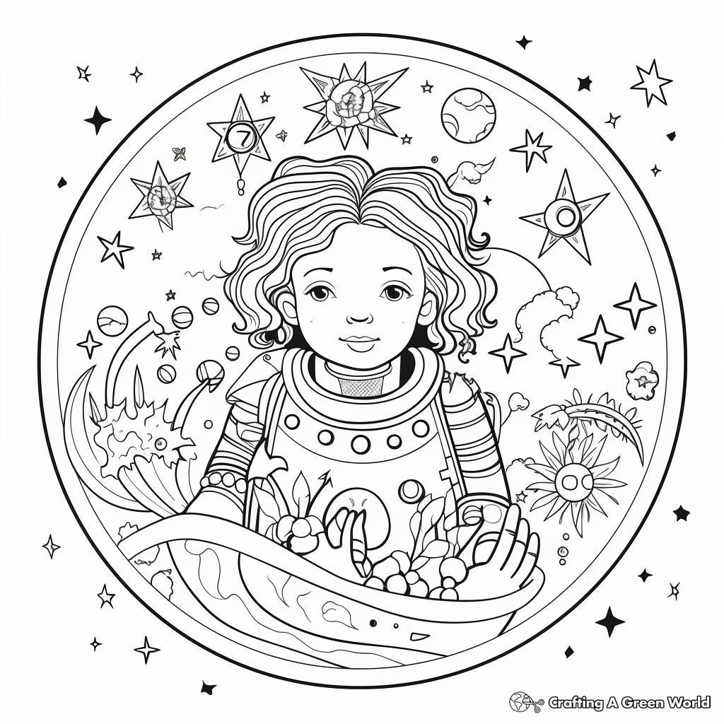 Astonishing Astrology-Themed Coloring Pages 2