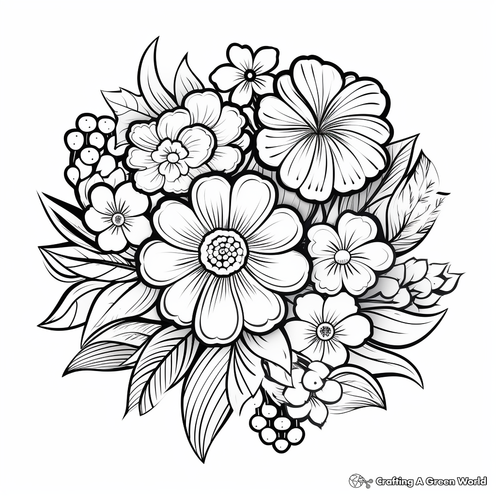 Astonishing Flower Patterns Coloring Pages 1