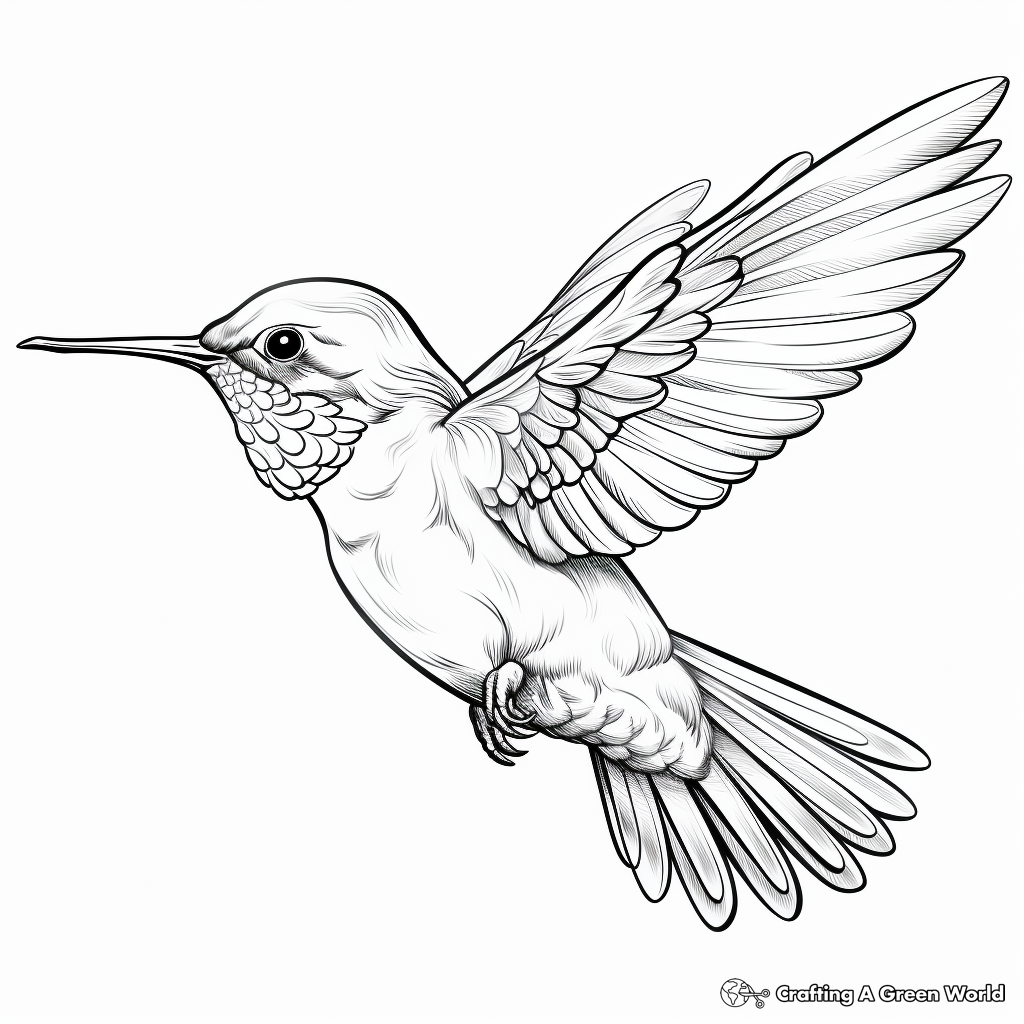Astonishing Hummingbird and Bee Coloring Pages 1