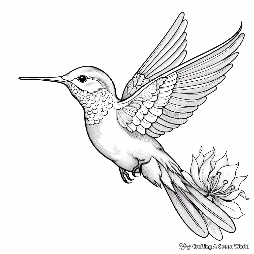 Astonishing Hummingbird and Bee Coloring Pages 3