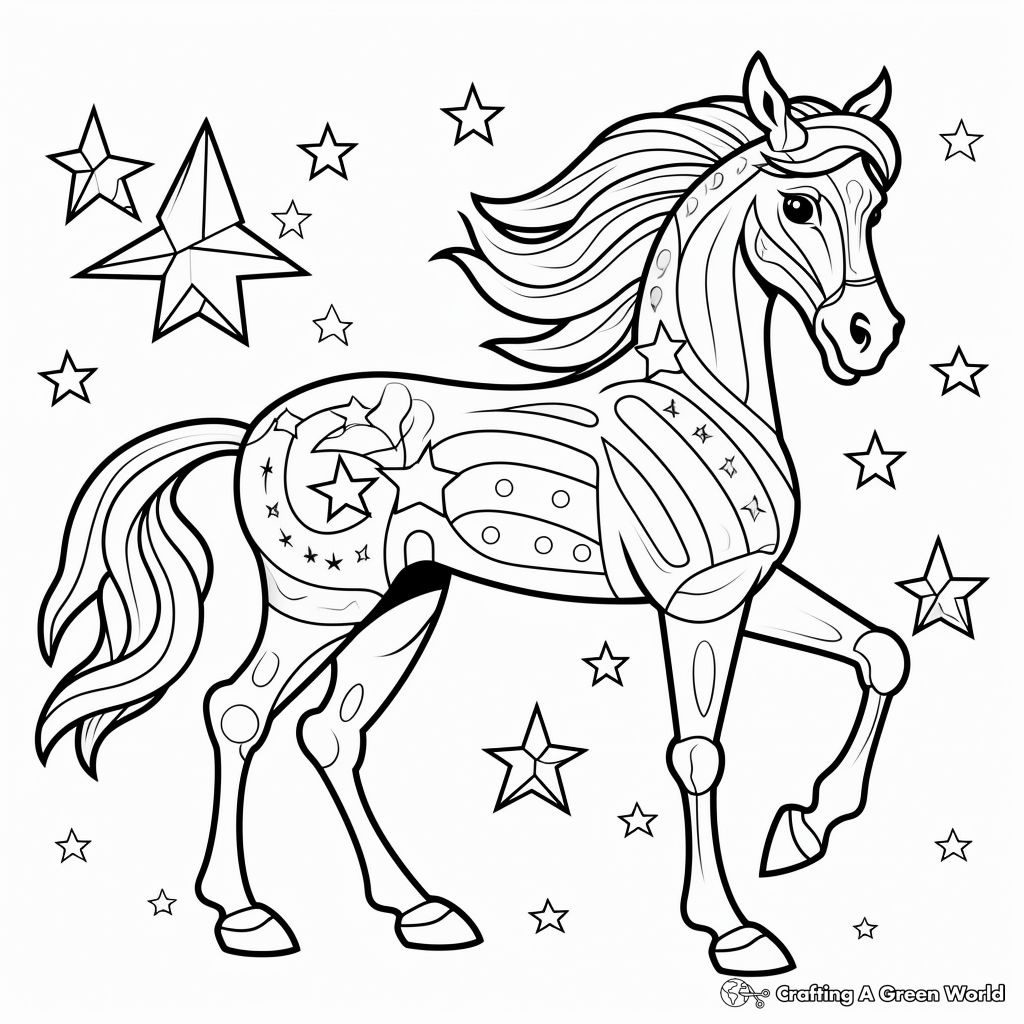 Astonishing Pegasus Constellation Pages for Coloring 1