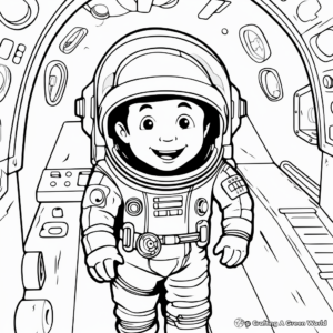 Astronaut and Space Shuttle Coloring Pages 1