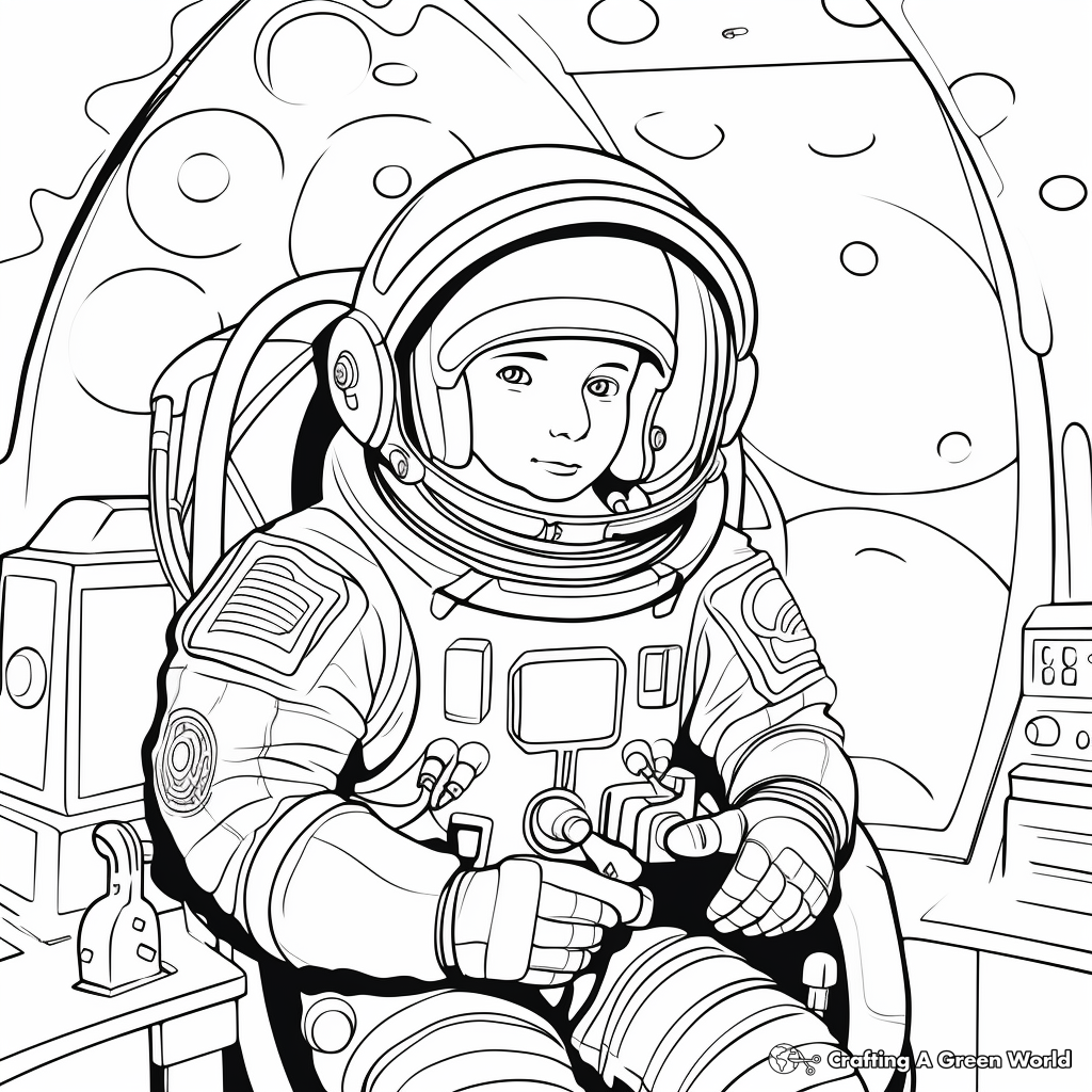 Astronaut and Space Shuttle Coloring Pages 2