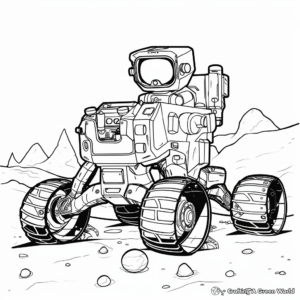 Astronaut in Mars Rover Coloring Pages 2
