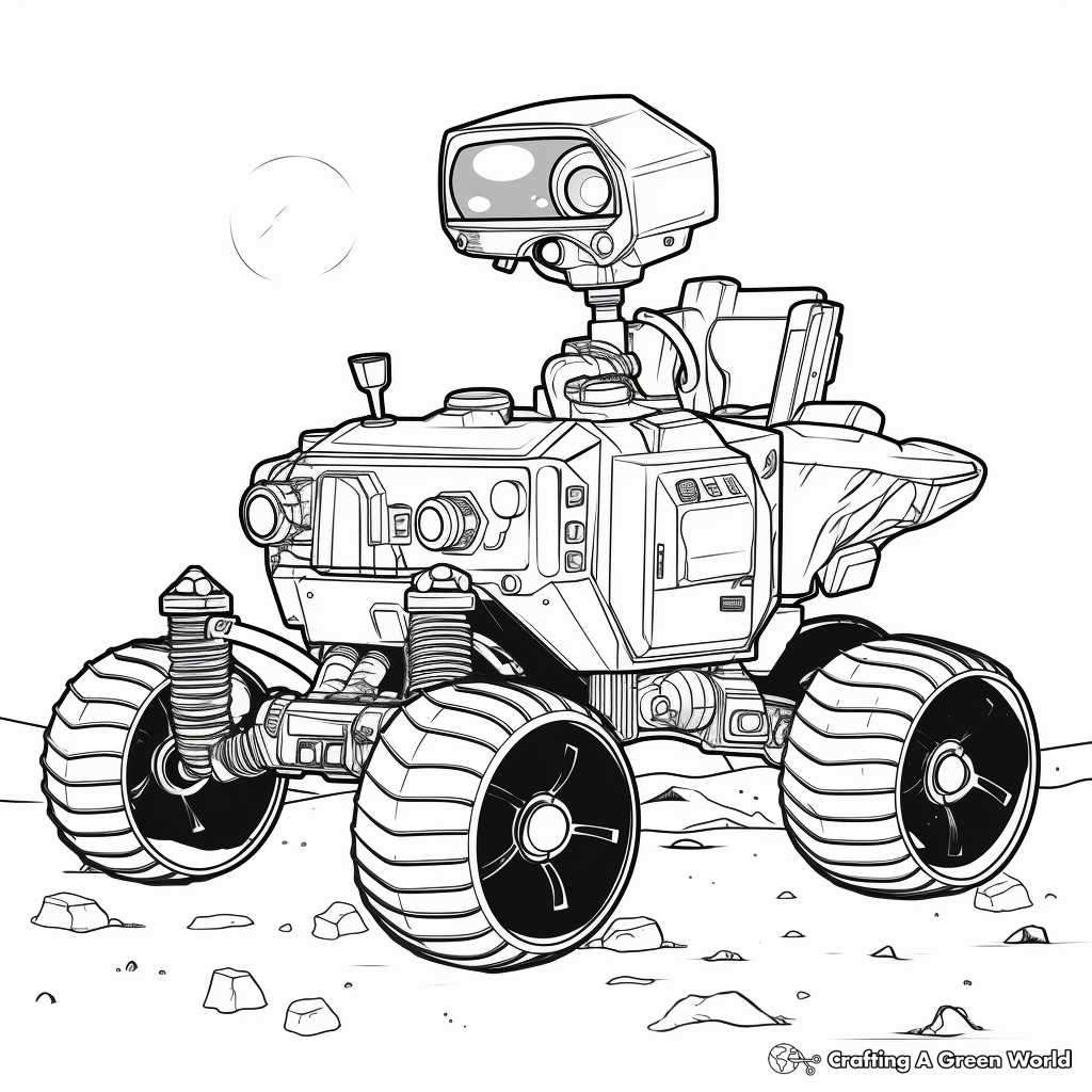 Astronaut in Mars Rover Coloring Pages 4