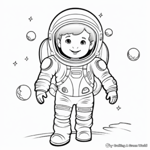 Astronaut in Space Suit Coloring Pages 1