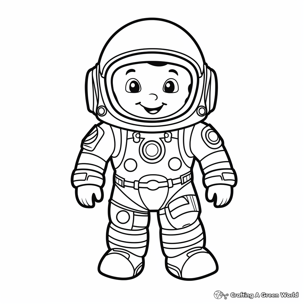Astronaut in Space Suit Coloring Pages 2