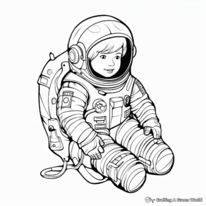 Astronaut in Space Suit Coloring Pages 3
