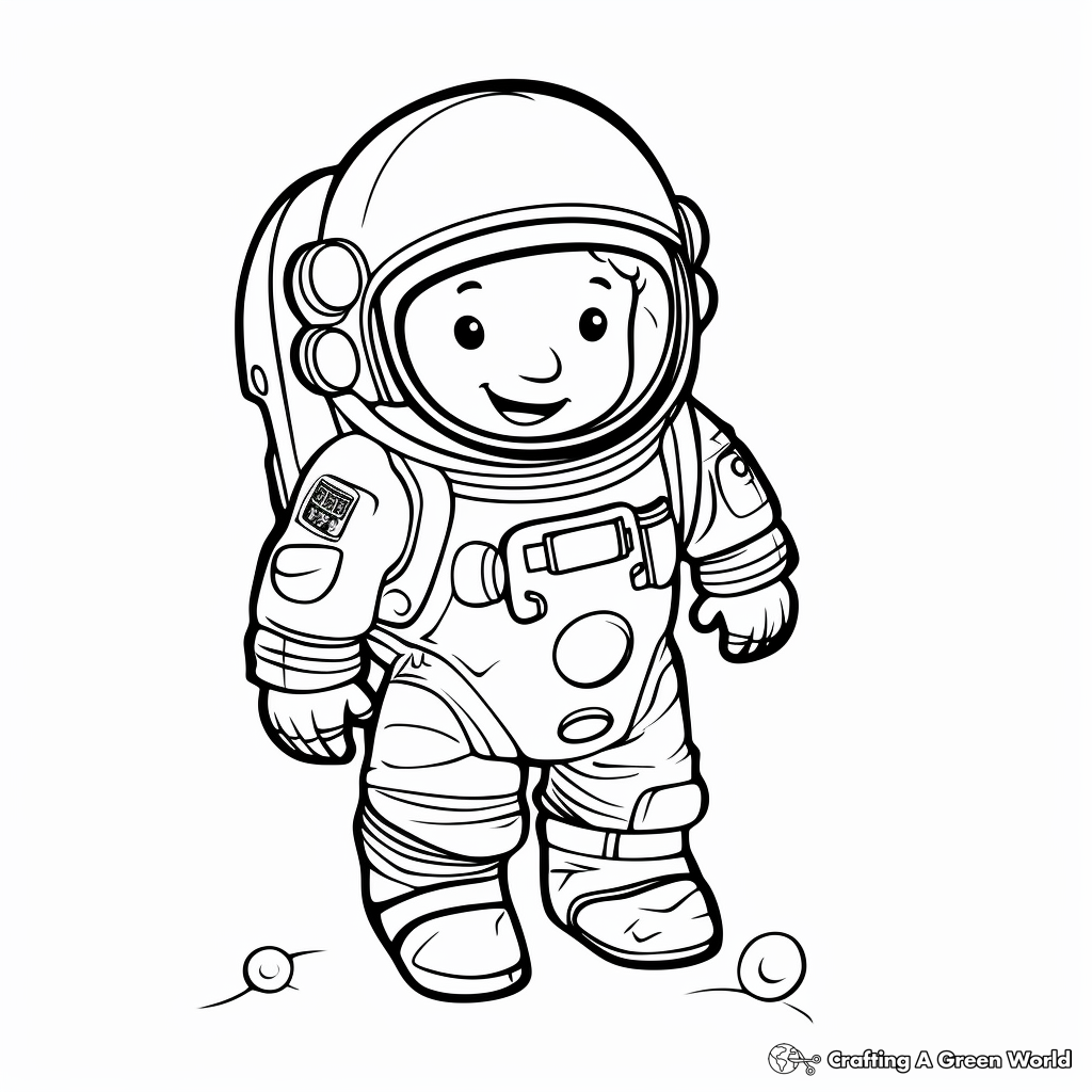 Astronaut in Space Suit Coloring Pages 4