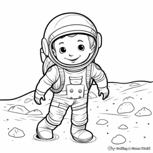 Astronaut on the Moon Coloring Sheets 4