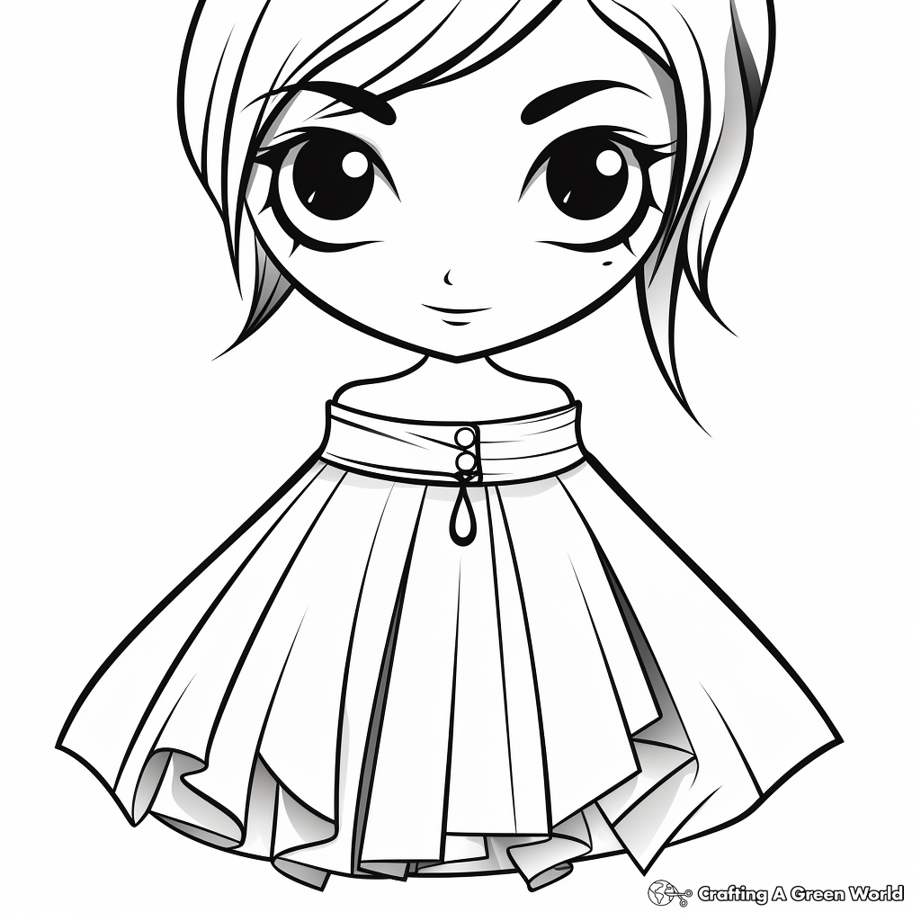 Asymmetric Skirt Coloring Pages 4