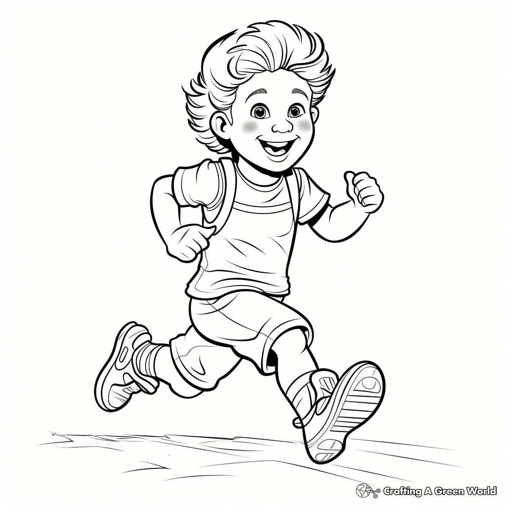 Athlete Running Feet Coloring Pages 1