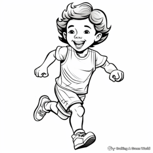 Athlete Running Feet Coloring Pages 2