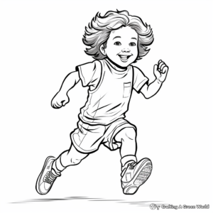 Athlete Running Feet Coloring Pages 3
