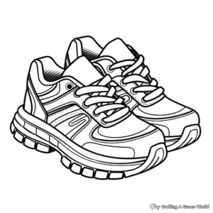 Athletic Running Shoe Coloring Pages 4