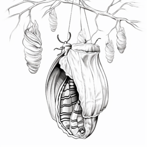 Atlas Moth Cocoon Coloring Pages for Aspiring Entomologists 2
