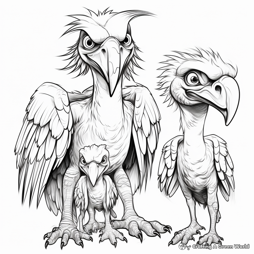 Atrociraptor Family Coloring Pages: Male, Female, and Young 4