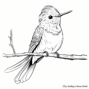 Attractive Allen's Hummingbird Coloring Pages for Adults 3