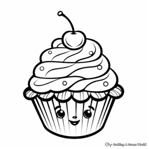 Attractive Cupcake Coloring Pages 1