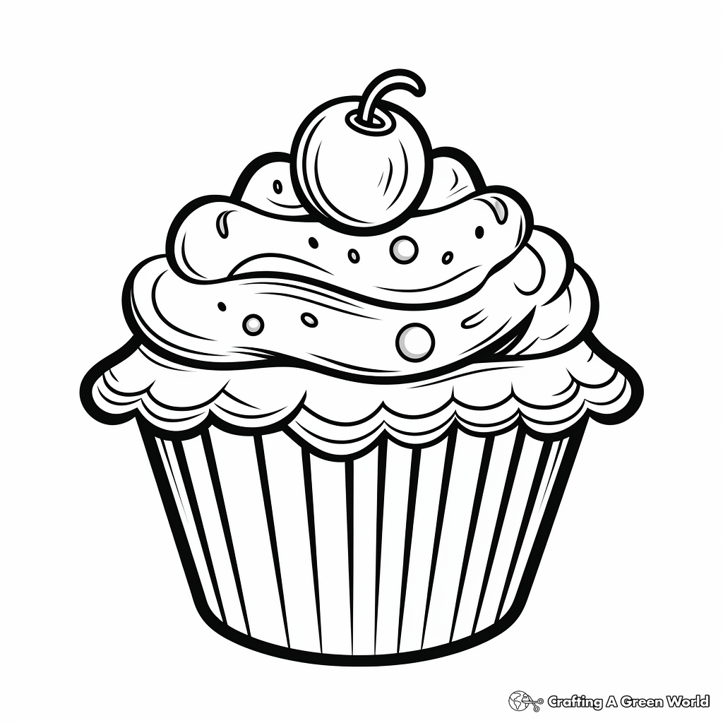 Attractive Cupcake Coloring Pages 3