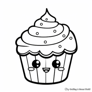 Attractive Cupcake Coloring Pages 4