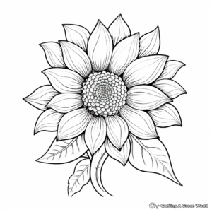 Attractive Sunflower Coloring Pages 1