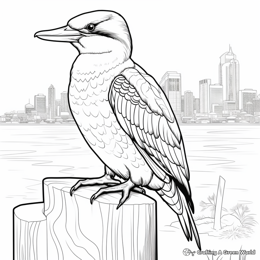 Australian Icon: Kookaburra Coloring Pages 2