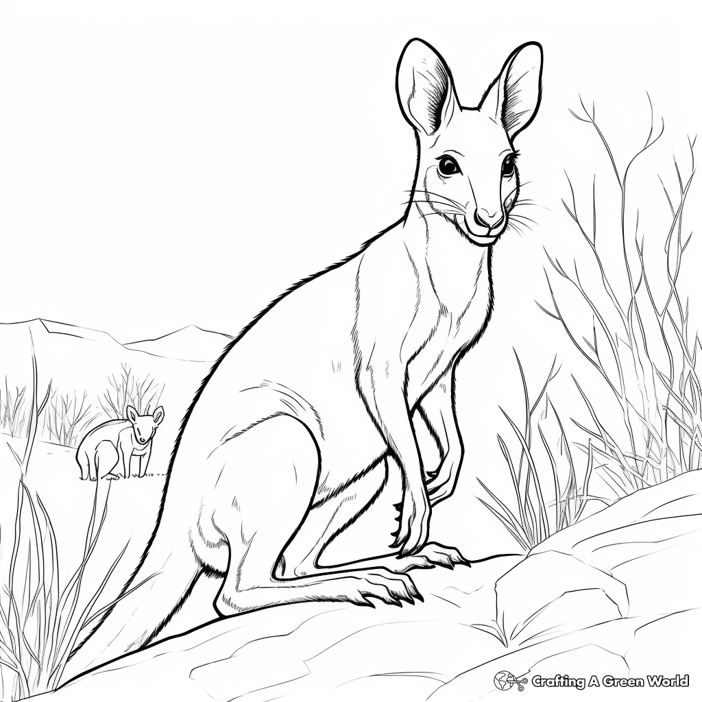 Australian Wallaby Coloring Pages 3