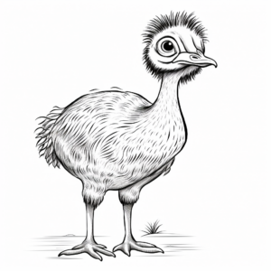 Australia's Native Bird: Emu Coloring Pages 2