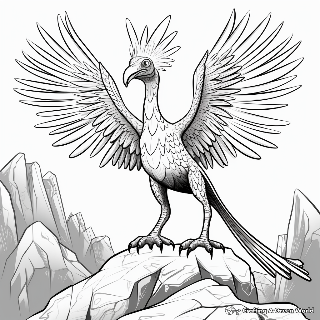 Authentic Fossil Microraptor Coloring Pages 1