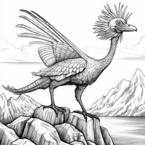 Authentic Fossil Microraptor Coloring Pages 2