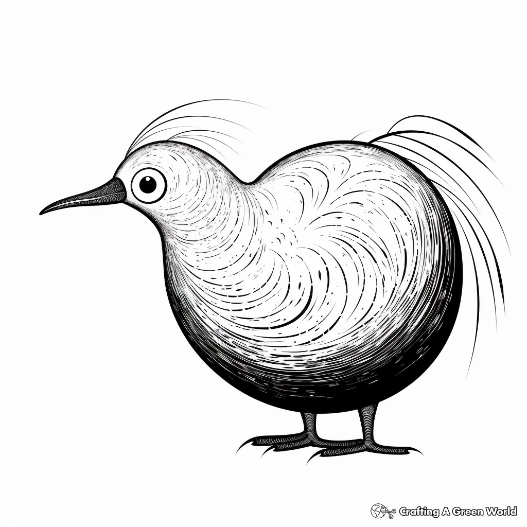 Authentic New Zealand Kiwi Bird Coloring Pages 1
