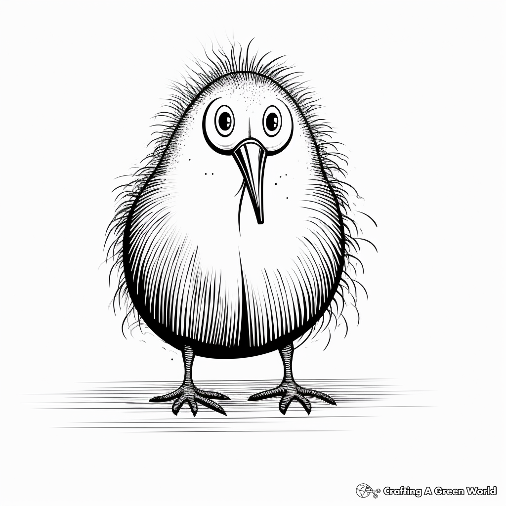 Authentic New Zealand Kiwi Bird Coloring Pages 2