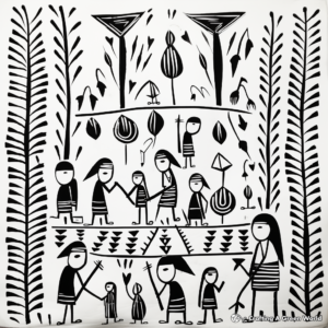 Authentic Villager Amate Bark Painting Coloring Pages 3