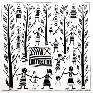 Authentic Villager Amate Bark Painting Coloring Pages 4