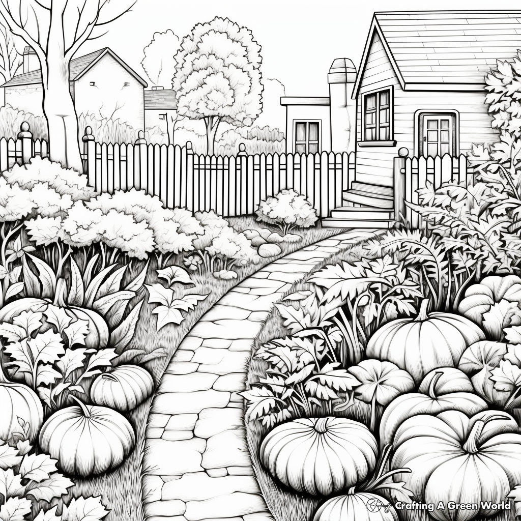 Autumn Garden Sceneries: Detailed Coloring Pages 3