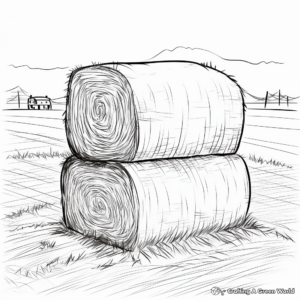 Autumn Hay Bale Coloring Pages 1