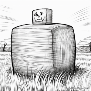 Autumn Hay Bale Coloring Pages 2