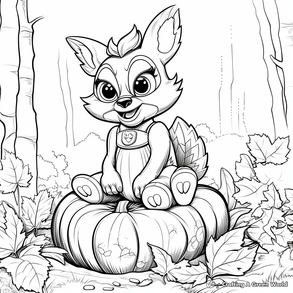 Autumn Scene with Blue Jay Coloring Pages 1
