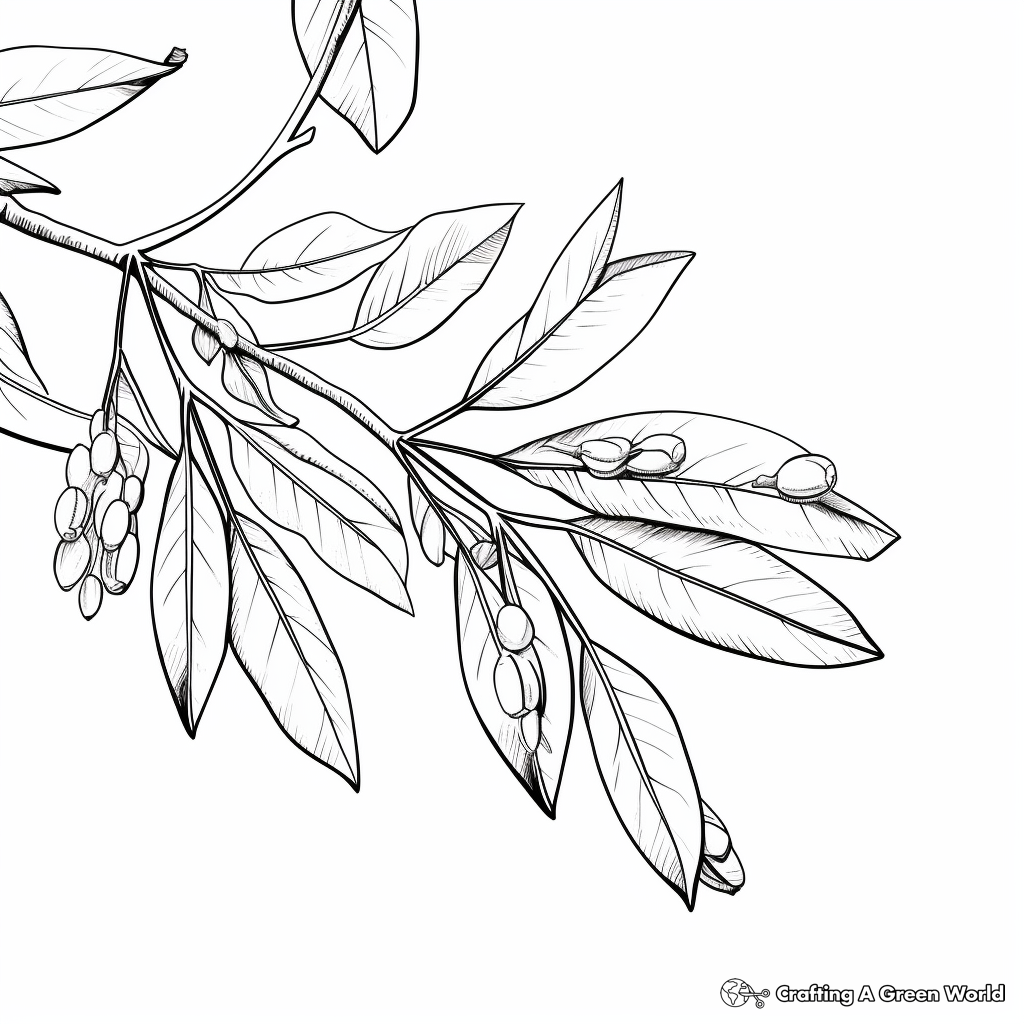 Autumn-themed Pecan Leaves Coloring sheets 2