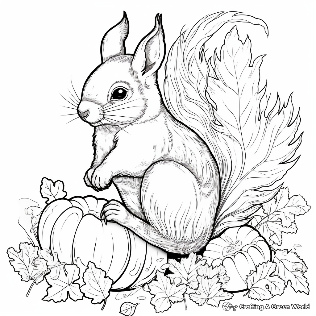 Autumn Wildlife Coloring Pages for Adults 1