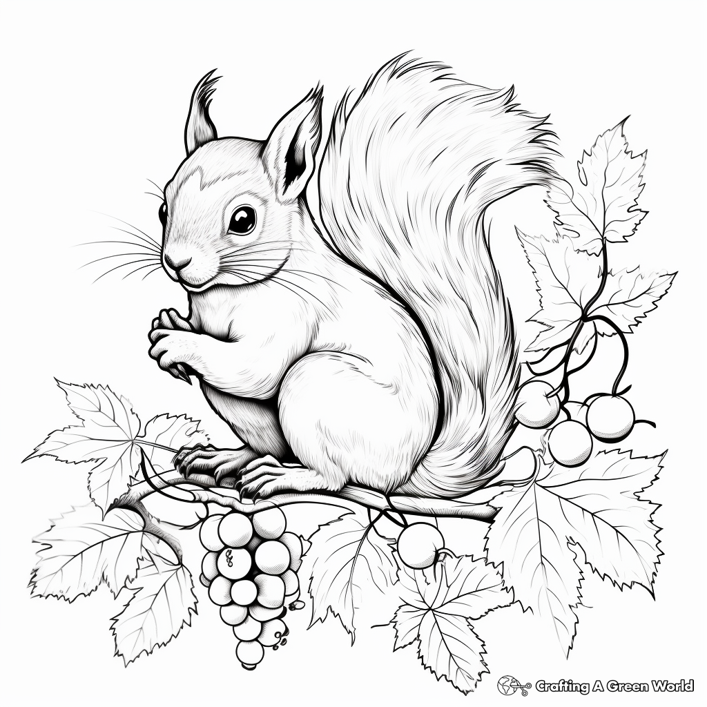 Autumn Wildlife Coloring Pages for Adults 2