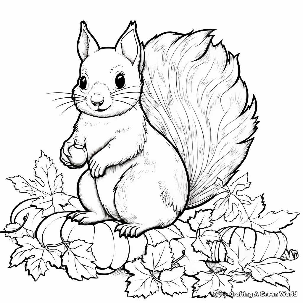 Autumn Wildlife Coloring Pages for Adults 3