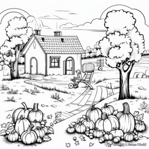 Autumn Winery Scene Coloring Pages for relaxation 2