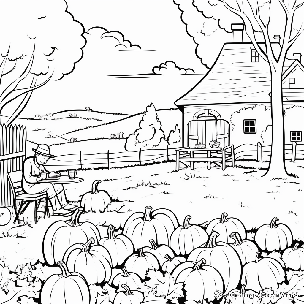 Autumn Winery Scene Coloring Pages for relaxation 4