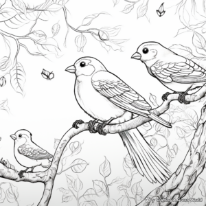 Autumnal Birds Migration Coloring Pages 1