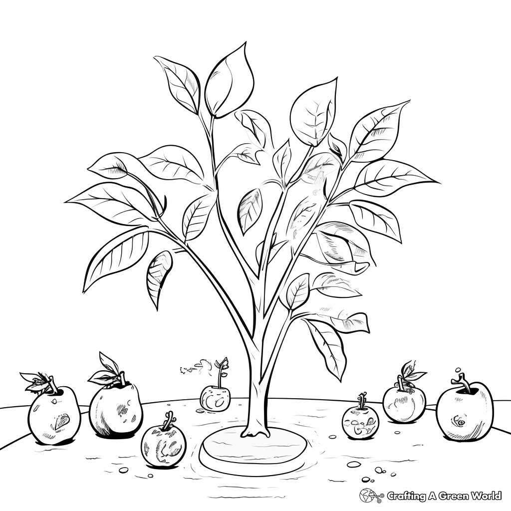 Avocado Life Cycle Coloring Pages for Educators 1