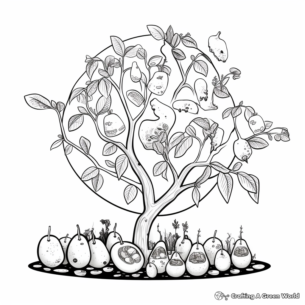 Avocado Life Cycle Coloring Pages for Educators 2